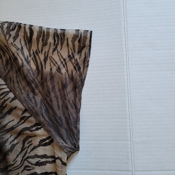 Paragon blouse tiger stripe sheer vintage animal print shirt plus size 2X 1990s - Picture 10 of 13